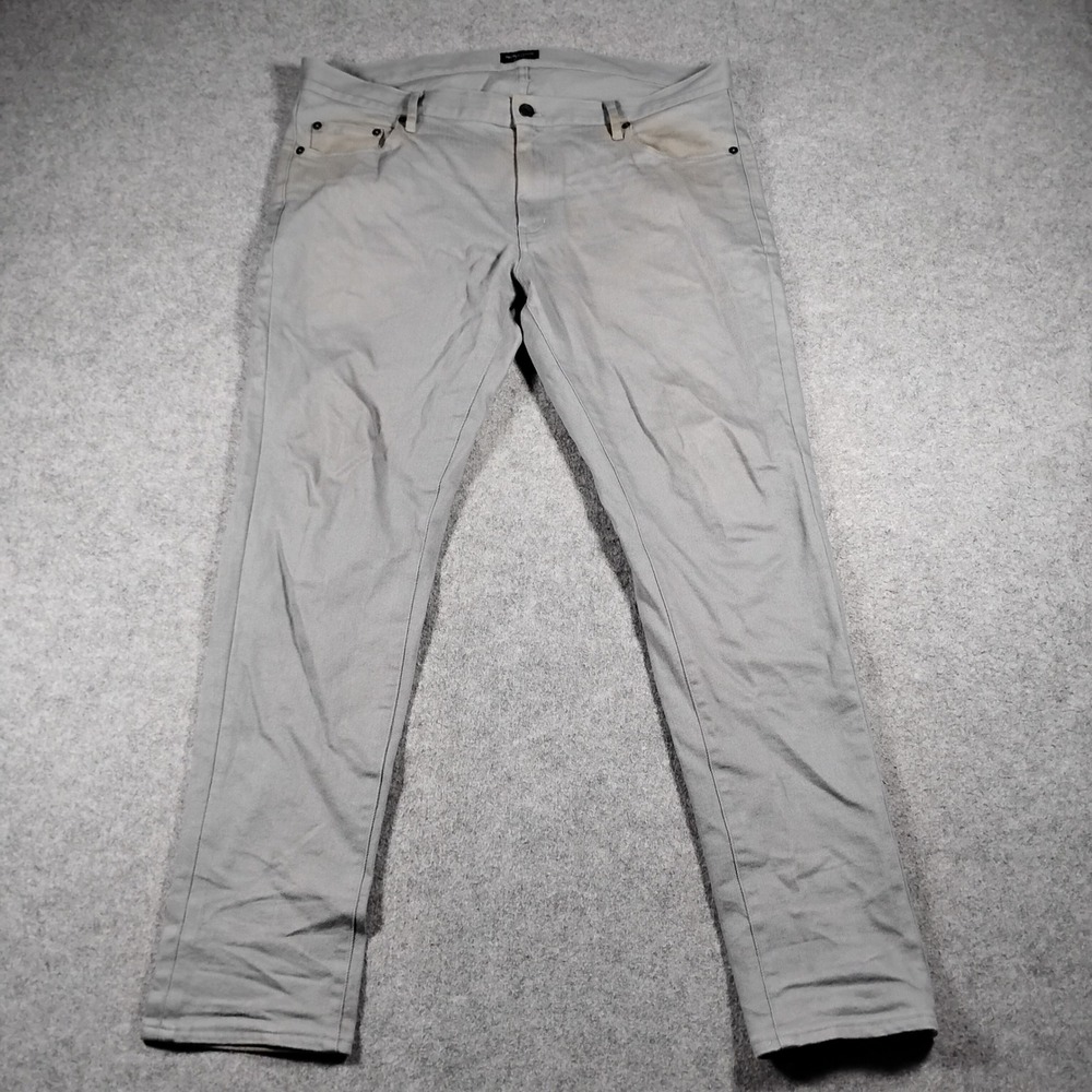 Proper Cloth Men's Tessuti di Sondrio Grey Slub Stretch Bull Denim Jeans Size 38